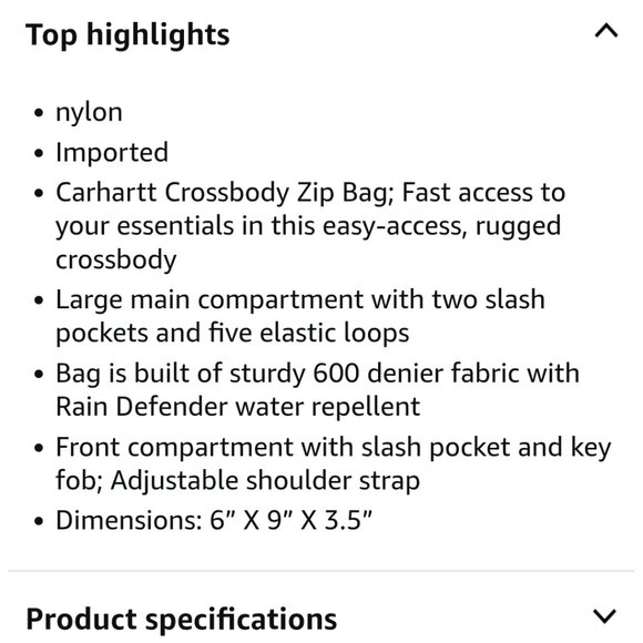 Carhartt crossbody gear organizer bag - Picture 9 of 9